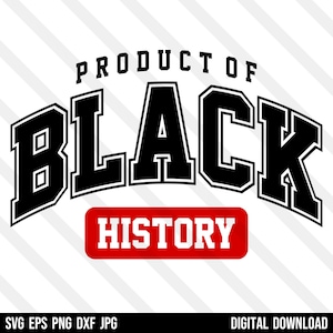 Peut inclure: Conception graphique en noir et blanc avec le texte "Produit de l'histoire noire" dans une police de caractères audacieuse de style universitaire. Le texte "Noir" est dans une taille de police plus grande que le reste du texte. Le texte est sur un fond blanc avec des rayures grises diagonales.