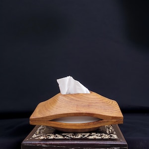 Handcrafted Wooden Tissue Box Cover: Rustic Home Decor