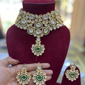 High Quality Kundan Necklace With Earrings and Maangtika