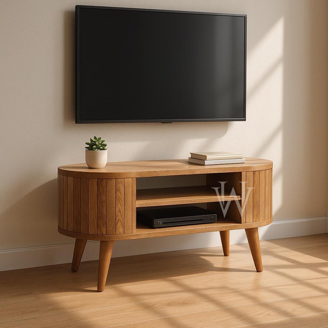Mid Century Modern Tv Stand Solid Woodnull