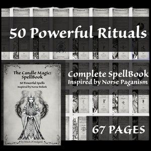 50 Powerful Spells SpellBook, 67 PAGES, Norse Pagan Candle Magic Rituals  Grimoire, Runes Bindrunes Icelandic Magic Guide  PDF Printable