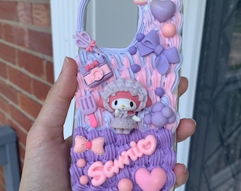 Handmade My Melody Decoden Phone Case | Kawaii Cartoon Cover