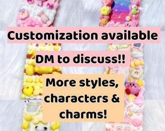 Custom Decoden Phone Case: Kawaii Whipped Cream Resin Cabochons