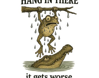 Funny Frog PNG Clipart – Sarcastic Animal Meme Design – Trendy Retro Shirt Graphic Download