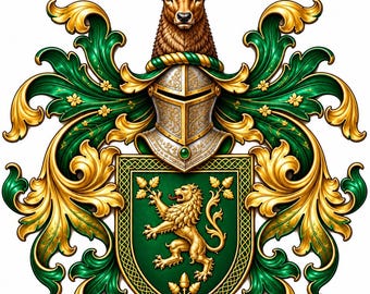 Custom Family Crest | Personalized Heraldic Coat of Arms | Royal Medieval Family Shield | Noble House Crest | Custom Heraldry.