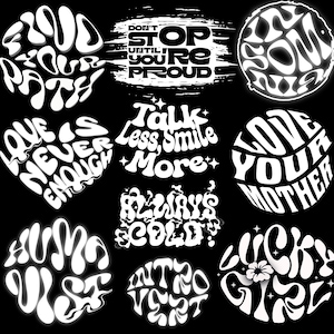 Streetwear Typography Designs PNG - SVG: A Collection of Positive Phrases in a Modern Artistic Style