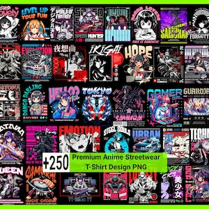 250+ Anime T-Shirt Designs PNG – Famous Characters, Urban Japanese Streetwear, Premium Anime Shirt Design Collection