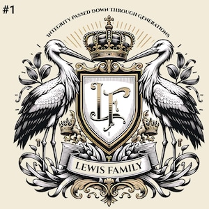 Monogram Logo & Family Crest Shield - Custom Coat of Arms Design ( PNG, EPS, PDF)