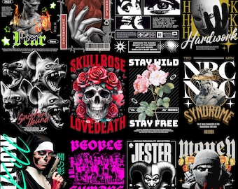 Diverse Streetwear Design Pack - Bold & Creative PNG Collection!,Flower Streetwear , Urban T-Shirt Designs