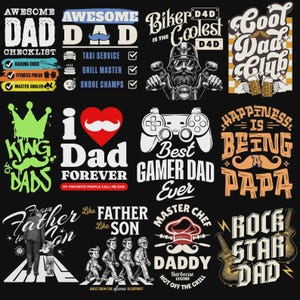 Ultimate Father&#39;s Day SVG Collection - Dad & Grandpa Designs - Perfect Gift for Father&#39;s Day PNG