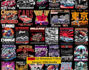 400+ Car T-Shirt Design PNG Bundle: Premium Streetwear Graphics Inspired by Global Car Culture, Racing Vibes, and Classic Automotive Art