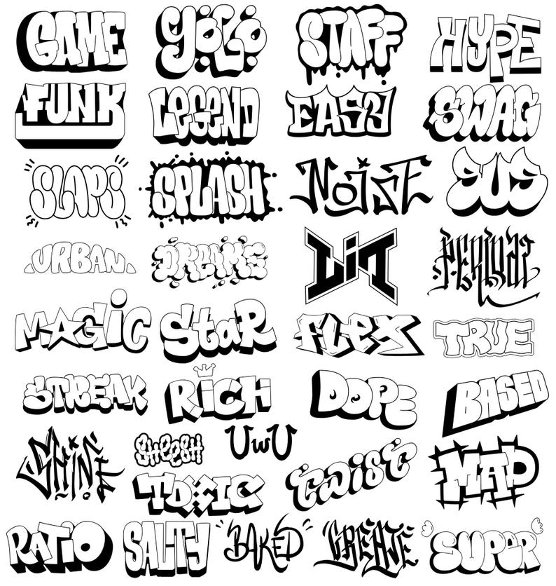 Urban Graffiti SVG & PNG Bundle – Streetwear Vector Design Pack ...