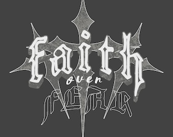 Faith Over Fear Shirt PNG – Christian Cross Design – Inspirational Bible Verse Sublimation File