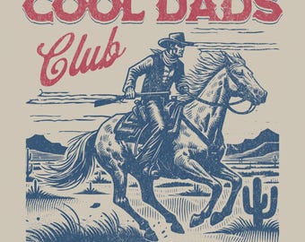 Dads Club PNG – Western Cowboy Father’s Day Design (Digital Download)