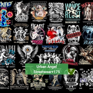 Urban Angel Streetwear T-Shirt Designs, The Urban Halo Collection, Cupid’s Edge: The Sniper Streetwear Bundle PNG