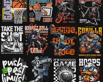 Basketball Streetwear PNG Bundle – Urban Sports T-Shirt Designs (Instant Download)