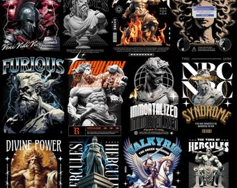 Modern Streetwear Graphic Bundle: Abstract T-Shirt Design Collection (PNG Format)