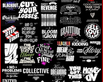 240+ trendy streetwear-typografieontwerpen | Digitale afdrukken, png en svg | Creatieve graphics met transparante achtergrond