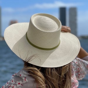 White summer hat | luxury hat | wide brim hat | gaucho hat | unique hat | women&#39;s hat | summer hat | straw hat | elegant hat | high end hat
