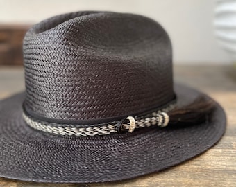 Black cowboy hat | black western hat | open road hat | rodeo hat | western hat | cowgirl hat | summer hat | straw hat | mens cowboy hat