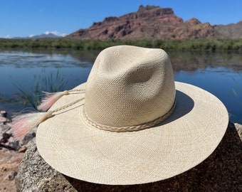 Fedora | luxury hat | wide brim hat | fedora hat | unique hat | women's hat | summer hat | straw hat | elegant hat | high end hat| beige hat