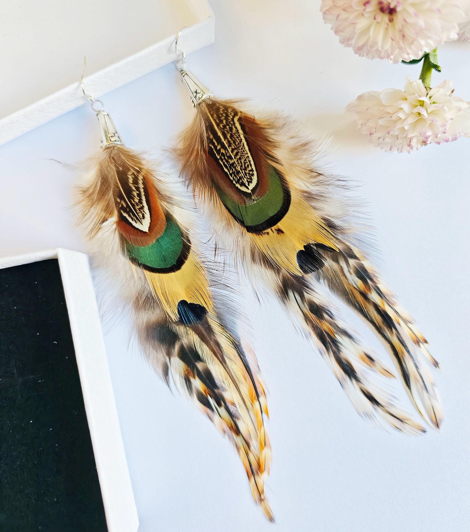 羽のイヤリング - Etsy 日本