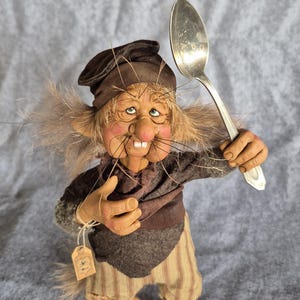 original ooak handsculpted little troll figure by Silke Janas-Schloesser,  not for children