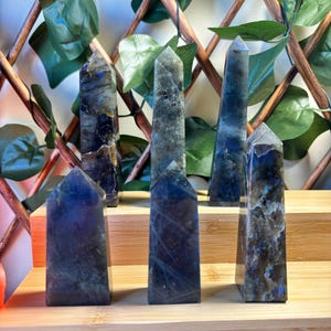 Blue Flash Labradorite Towers Natural Crystal Mineral Decor