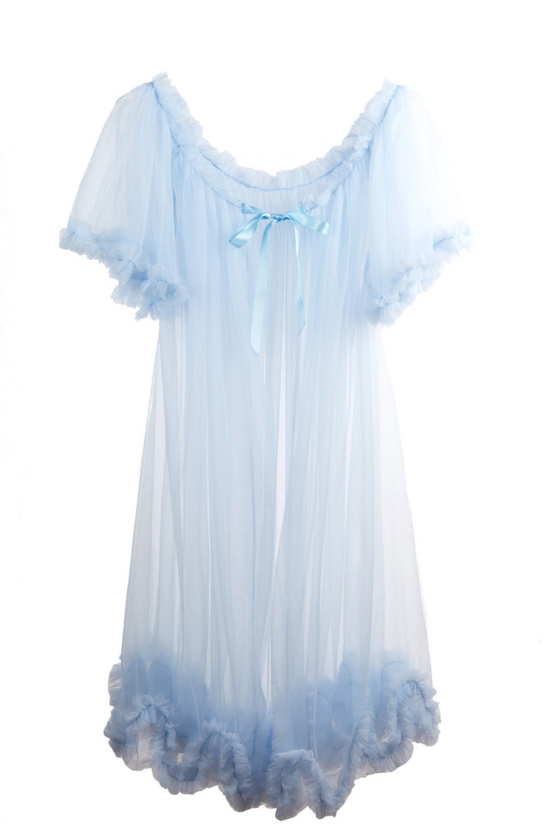 Short Sheer Dressing Robe Bridal Boudoir Peignoir Lingerie image 8