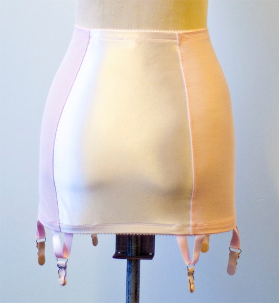 Pastel Pink Girdle Garter Skirt Cotton Candy Lacy Vintage Style