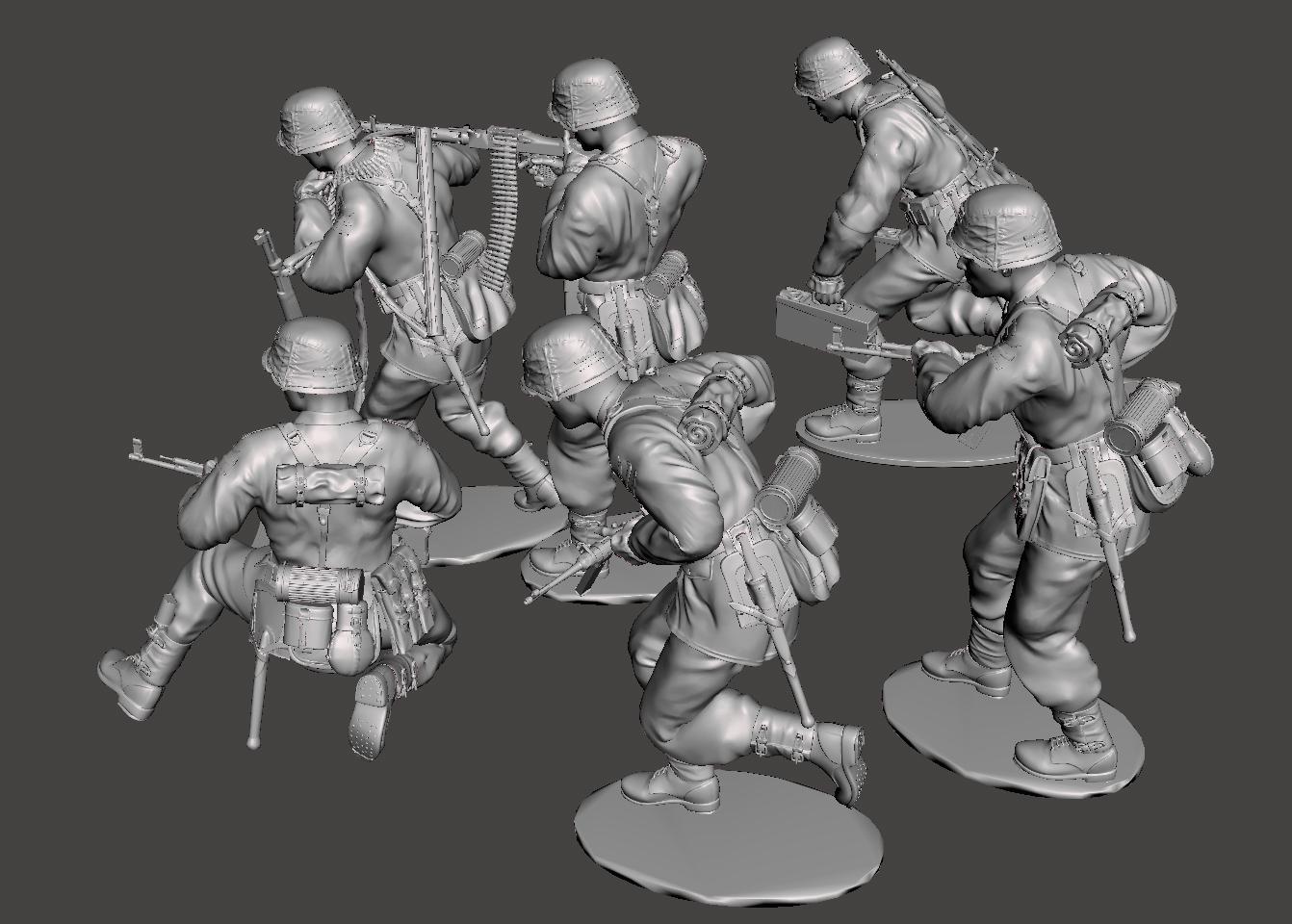 WW2 German SS Soldiers Team 6 Set 3 3D Print Stl Files - Etsy