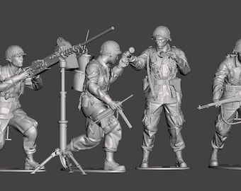 American Soldiers team Set 3 World War 2 3D print stl files