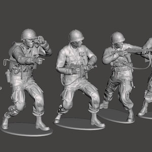 American team 5 soldiers team World War 2 3D print stl files