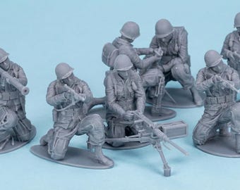Americans soldiers World War 2, printed from flexible resin.