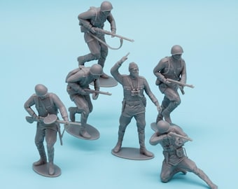 Soviet infantry of World War II, printed from flexible resin.