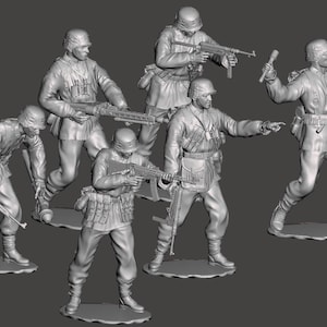 Niemieccy żołnierze SS drużyna II wojny światowej wydruk 3D pliki stl