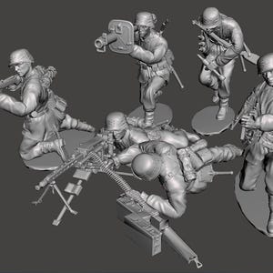 WW2 German SS soldiers Team 6 Set 2 3D print stl files