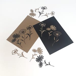 Flowers paper cut 12 pcs