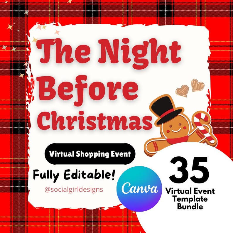 35 Christmas Editable Canva Templates | Social Media Post | Virtual ...