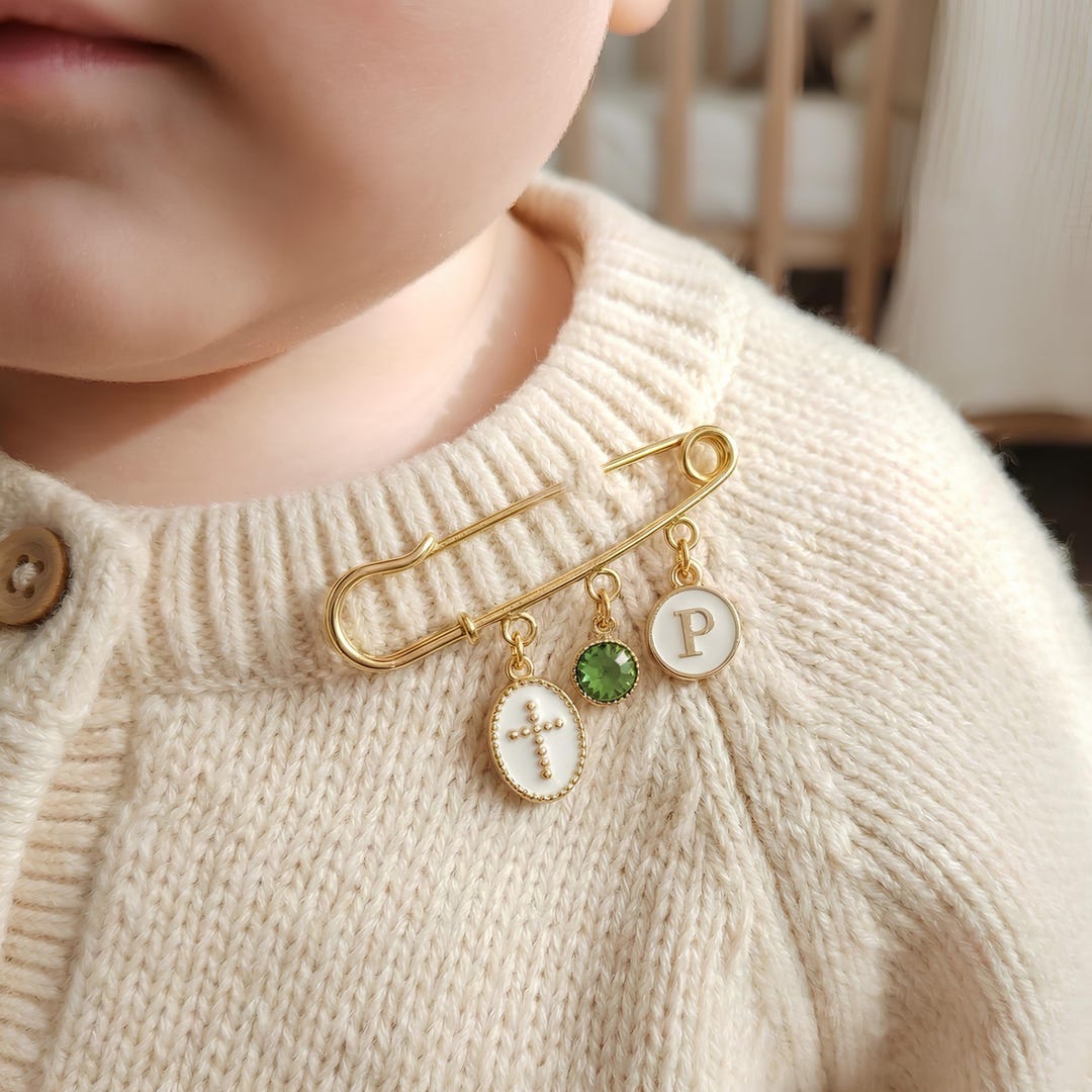 Custom Baby Pin: Birthstone Pin, Baptism Pin, Newborn Keepsake, Baby ...