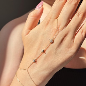 Gold Plated Hand Chain, Minimalist Slave Bracelet, Dainty Hand Chain, Hand Chain Bracelet, Bridal Shower Gift