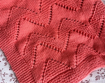 Easy Baby Blanket Knitting Pattern PDF – Beginner Friendly Knit Blanket – Diamond Stitch – Instant Download