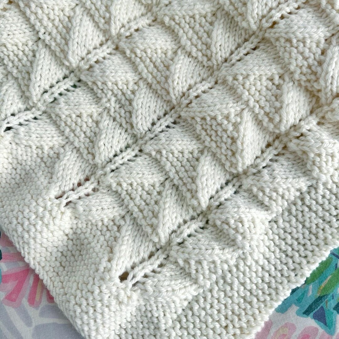 Beginner Friendly Arrow Stitch Baby Blanket Knitting Pattern (PDF) - Etsy