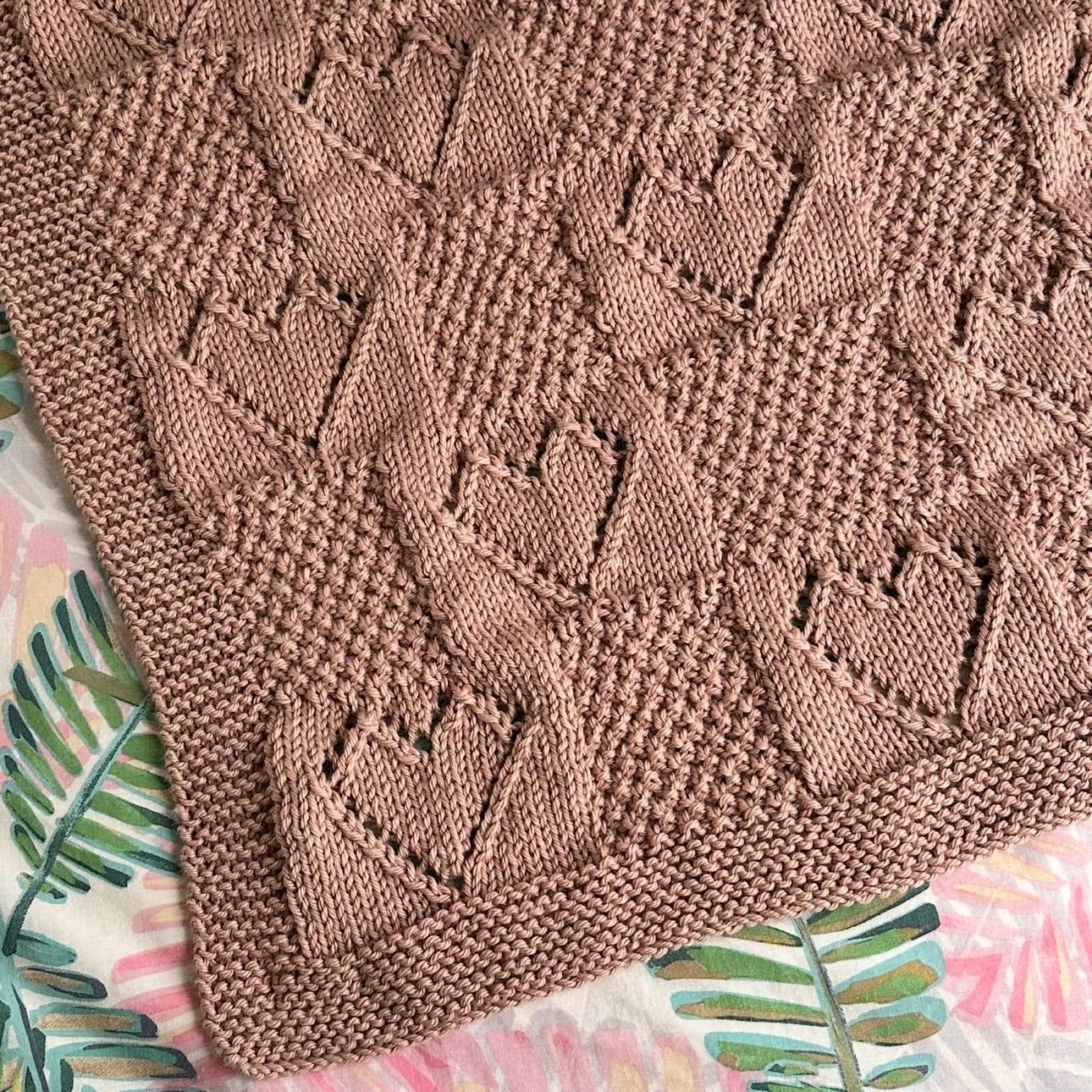 Heart Baby Blanket Knitting Pattern – Worsted Weight Yarn (PDF Pattern ...