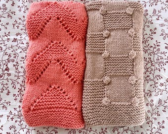 Knit Baby Blanket Pattern Bundle – Diamond & Bobble, Beginner Friendly (PDF Pattern)