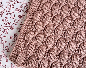 Easy Baby Blanket Knitting Pattern PDF – Beginner Friendly Knit Blanket – Beehive Stitch – Instant Download
