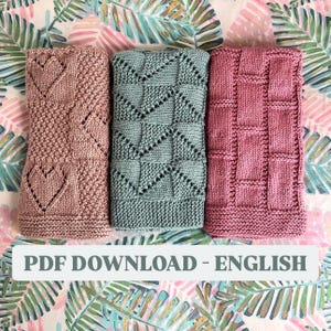 PDF, Pacote, Padrão de tricô para cobertor de bebê, Padrão de cobertor de bebê de malha, Download instantâneo, Padrões de tricô para bebê, Padrão de tricô para cobertor de bebê