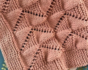 Beginner Friendly Baby Blanket Knitting Pattern – Zig Zag Design (PDF Download)