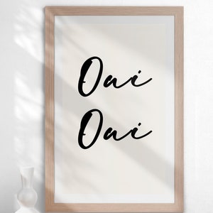 Oui Oui  Digital Art Print – Unique Minimalist Decor for French Lovers' Walls