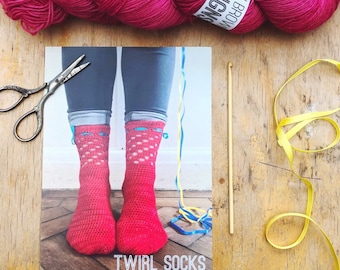 Crochet Pattern - Twirl Socks - PRINT copy